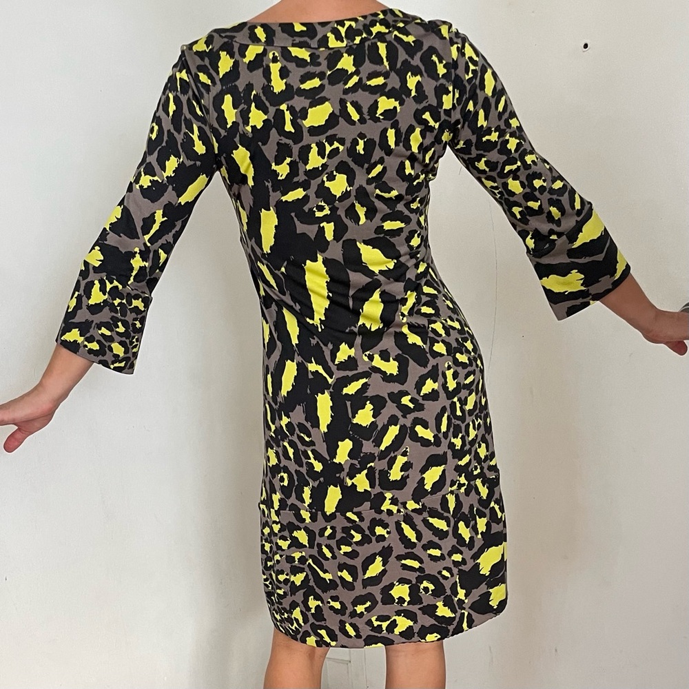 DVF Vintage neon leopard shift